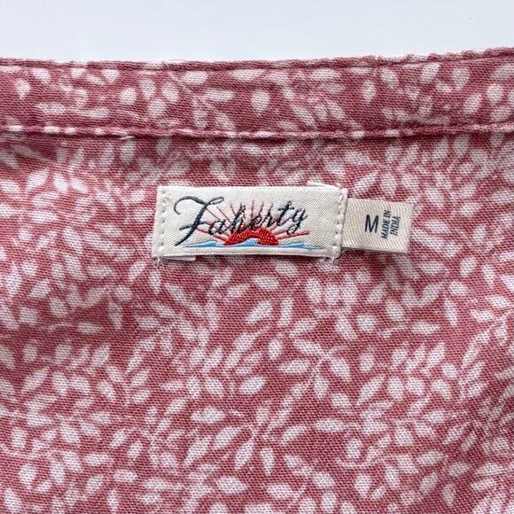 Faherty Montara Dress Size Medium Mauve Leaf Floral Feminine Vacation Casual - Picture 6 of 10